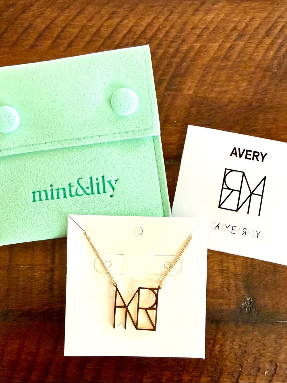 Mint & Lily Gold Pendant Necklace - Avery